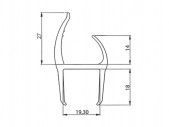 PVC door profile 19 mm