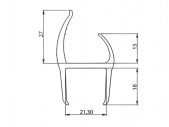 PVC door profile 21 mm