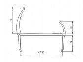 PVC door profile 47 mm