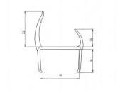 PVC door profile 32 mm
