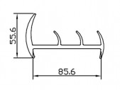 Rubber profiles 85,6 mm